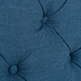 Arebelle Steel Blue Tufted Headboard - Silver Nail Head