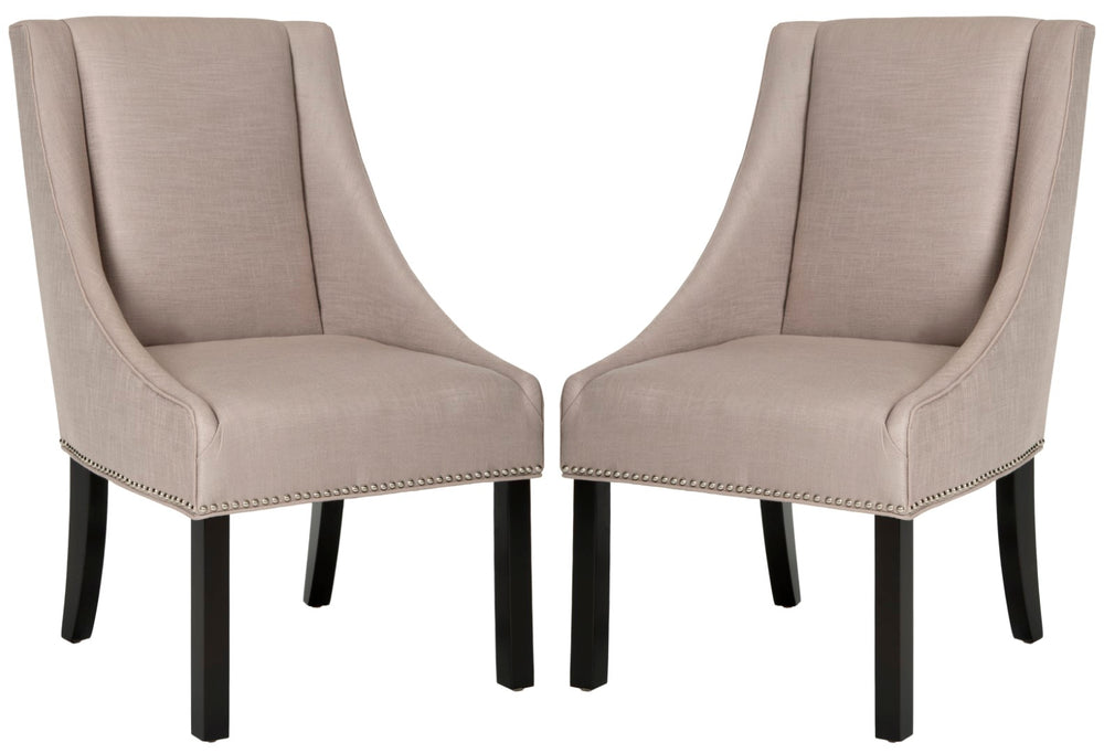 Safavieh Morris 20''H Sloping Arm Dining Chair (Set Of 2) Silver Nail Heads MCR4708B-SET2