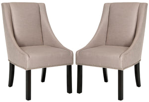 Safavieh Morris 20''H Sloping Arm Dining Chair (Set Of 2) Silver Nail Heads MCR4708B-SET2