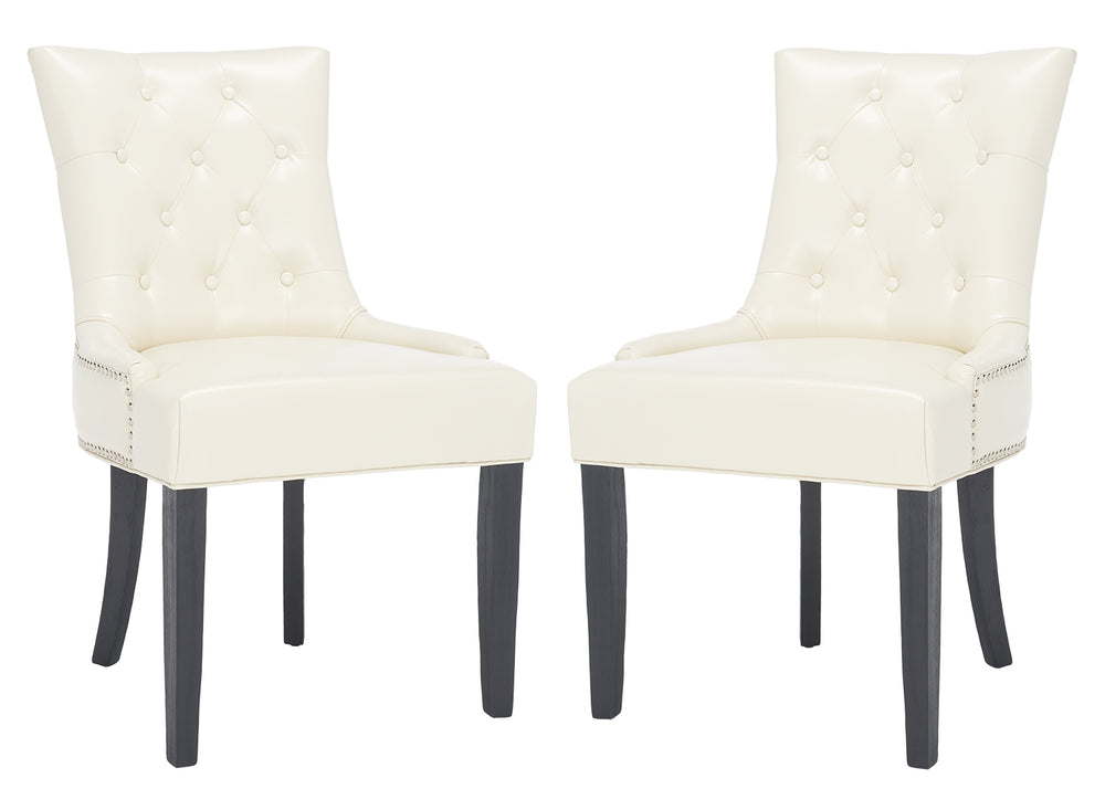 Safavieh Harlow 19''H Tufted Ring Chair (Set Of 2) Silver Nail Heads  MCR4716B-SET2