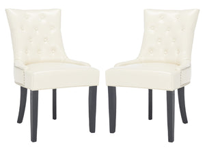 Safavieh Harlow 19''H Tufted Ring Chair (Set Of 2) Silver Nail Heads  MCR4716B-SET2