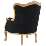 Safavieh Fallon Linen Wing Chair Black Wood / Foam / Fabric  MCR4901B