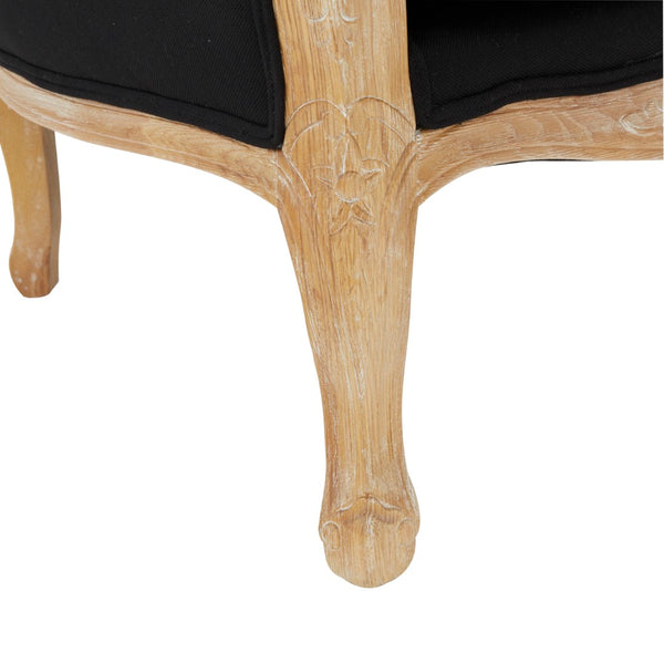 Safavieh Fallon Linen Wing Chair Black Wood / Foam / Fabric  MCR4901B