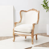 Safavieh Fallon Boucle Wing Chair Ivory Wood / Foam / Fabric  MCR4901C