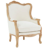 Safavieh Fallon Boucle Wing Chair Ivory Wood / Foam / Fabric  MCR4901C