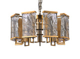 Bethel Brass Chandelier in Metal & Crystal