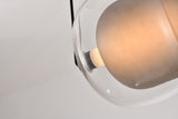 Bethel Smoke & Clear & Black LED Pendant in Metal & Glass