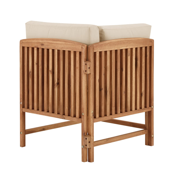 Walker Edison Midland Modern/Contemporary Midland Wood Patio Corner Sectional MDODSECBR