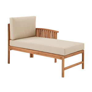 Walker Edison Midland Modern/Contemporary Midland Wood Patio Right Arm Chaise MDODSERACBR