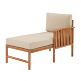 Walker Edison Midland Modern/Contemporary Midland Wood Patio Right Arm Chaise MDODSERACBR