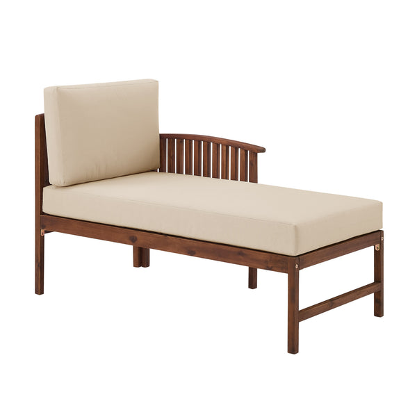 Walker Edison Midland Modern/Contemporary Midland Wood Patio Right Arm Chaise MDODSERACDB