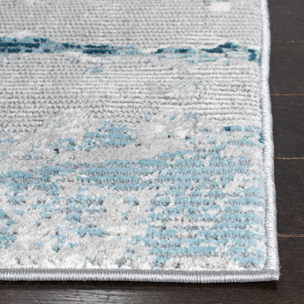 Meadow 500 Meadow 560 Contemporary Power Loomed 75% Polypropylene + 25% Polyester Rug Light Grey / Blue