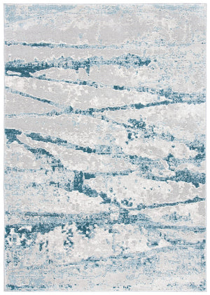 Meadow 500 Meadow 560 Contemporary Power Loomed 75% Polypropylene + 25% Polyester Rug Light Grey / Blue