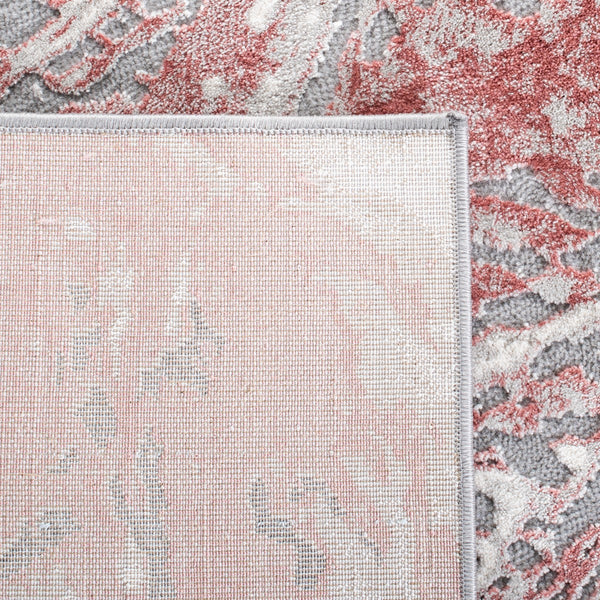 Meadow 500 Meadow 568 Contemporary Power Loomed 75% Polypropylene + 25% Polyester Rug Light Grey / Pink