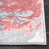 Meadow 500 Meadow 568 Contemporary Power Loomed 75% Polypropylene + 25% Polyester Rug Grey / Pink
