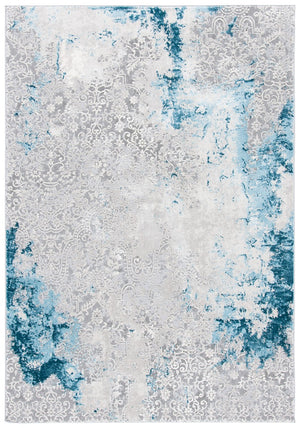 Meadow 500 Meadow 573 Contemporary Power Loomed 75% Polypropylene + 25% Polyester Rug Light Grey / Blue