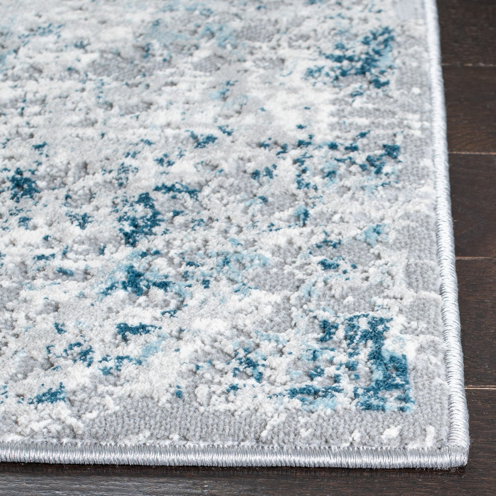 Meadow 500 Meadow 583 Contemporary Power Loomed 75% Polypropylene + 25% Polyester Rug Grey / Blue