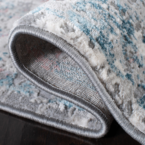 Meadow 500 Meadow 583 Contemporary Power Loomed 75% Polypropylene + 25% Polyester Rug Light Grey / Blue