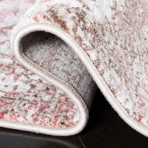 Meadow 500 Meadow 585 Contemporary Power Loomed 75% Polypropylene + 25% Polyester Rug Beige / Pink