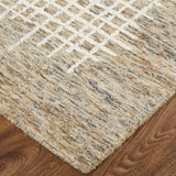 Maddox Modern Tufted Architectural Accent Rug, Pebble Tan/Ivory, 2ft x 3ft