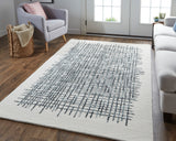 Maddox Modern Tufted Architectural Accent Rug, Ivory/Graphite Gray, 2ft x 3ft