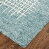 Maddox Modern Tufted Architectural Rug, Teal/Stillwater Blue, 2ft x 3ft