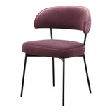 Moe's Home Dolce Dining Chair Purple Velvet