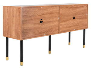 Shiloh Media Stand in White / Natural