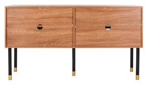 Shiloh Media Stand in White / Natural