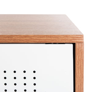 Shiloh Retro-Inspired TV Stand with Luxurious Wood Design and Stylish Gold-Capped Metal Legs