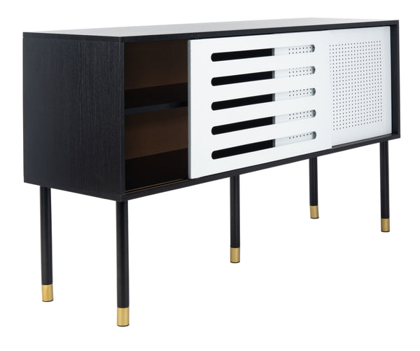 Shiloh Media Stand in White / Black