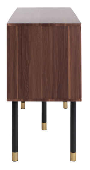 Shiloh Media Stand in White / Walnut