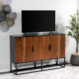 Safavieh Vance 3 Door 2 Shelf Sideboard  Brown / Black Iron / Wood MED5007A