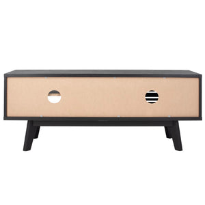 Safavieh Aurelio 2 Shelf Media Stand Black   Honeycomb/ Pb / Mdf/ Rubber Wood MED9600B