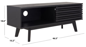 Safavieh Aurelio 2 Shelf Media Stand Black   Honeycomb/ Pb / Mdf/ Rubber Wood MED9600B