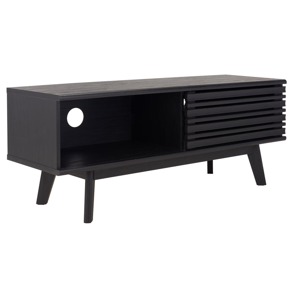 Safavieh Aurelio 2 Shelf Media Stand Black   Honeycomb/ Pb / Mdf/ Rubber Wood MED9600B