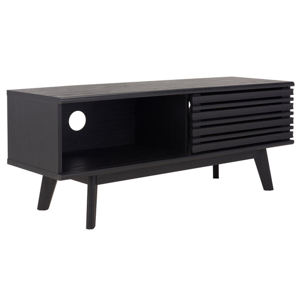 Safavieh Aurelio 2 Shelf Media Stand Black   Honeycomb/ Pb / Mdf/ Rubber Wood MED9600B