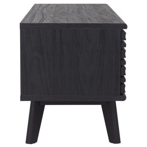 Safavieh Aurelio 2 Shelf Media Stand Black   Honeycomb/ Pb / Mdf/ Rubber Wood MED9600B