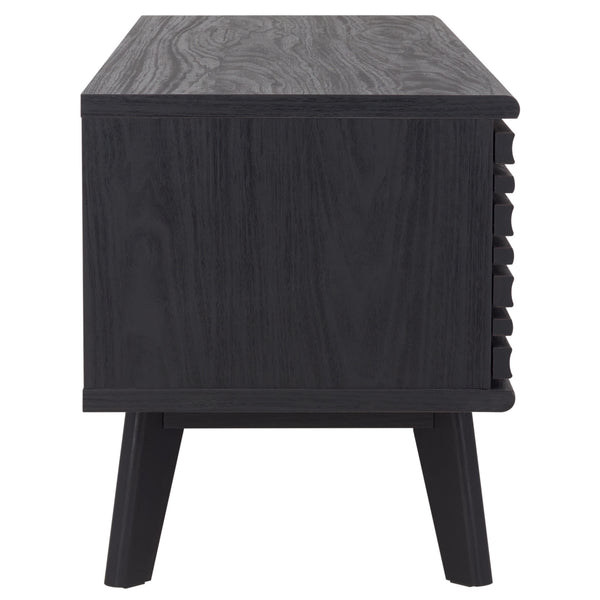 Safavieh Aurelio 2 Shelf Media Stand Black   Honeycomb/ Pb / Mdf/ Rubber Wood MED9600B