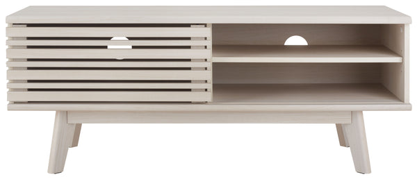 Safavieh Aurelio 2 Shelf Media Stand White   Honeycomb/ Pb / Mdf/ Rubber Wood MED9600C