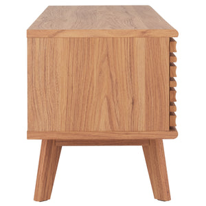 Safavieh Aurelio 2 Shelf Media Stand Oak Honeycomb/ Pb / Mdf/ Rubber Wood MED9600D