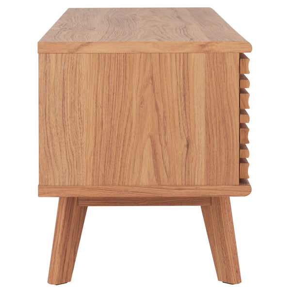 Safavieh Aurelio 2 Shelf Media Stand Oak Honeycomb/ Pb / Mdf/ Rubber Wood MED9600D