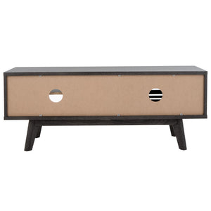 Safavieh Aurelio 2 Shelf Media Stand Distressed Black Honeycomb/ Pb / Mdf/ Rubber Wood MED9600E