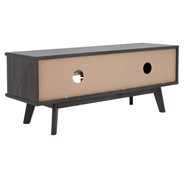 Safavieh Aurelio 2 Shelf Media Stand Distressed Black Honeycomb/ Pb / Mdf/ Rubber Wood MED9600E