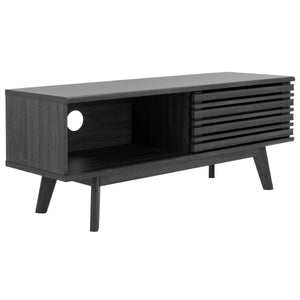 Safavieh Aurelio 2 Shelf Media Stand Distressed Black Honeycomb/ Pb / Mdf/ Rubber Wood MED9600E