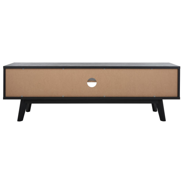 Safavieh Esma 2 Shelf Media Stand Black   Honeycomb/ Pb / Mdf/ Rubber Wood MED9601B