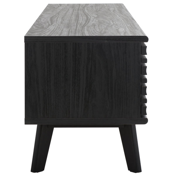 Safavieh Esma 2 Shelf Media Stand Black   Honeycomb/ Pb / Mdf/ Rubber Wood MED9601B