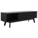 Safavieh Esma 2 Shelf Media Stand Black   Honeycomb/ Pb / Mdf/ Rubber Wood MED9601B