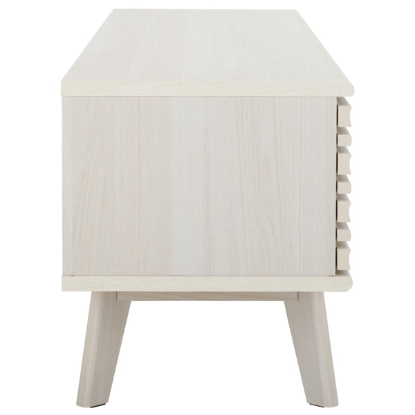 Safavieh Esma 2 Shelf Media Stand White   Honeycomb/ Pb / Mdf/ Rubber Wood MED9601C