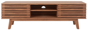 Safavieh Esma 2 Shelf Media Stand Oak Honeycomb/ Pb / Mdf/ Rubber Wood MED9601D